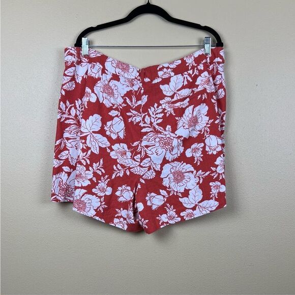 Old Navy Short Top Set Linen Blend Floral High Rise Pockets Top XL Short XXL - Picture 5 of 12